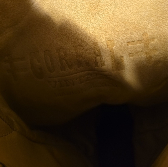 Corral Vintage Genuine Lizard Inlay Western Cowgirl Boot Pointed Toe 9 Leather - Picture 11 of 11